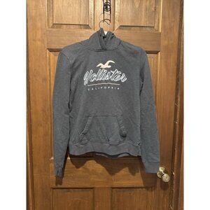 Hollister Hoodie Women’s Med Hooded Sweatshirt Logo Gray